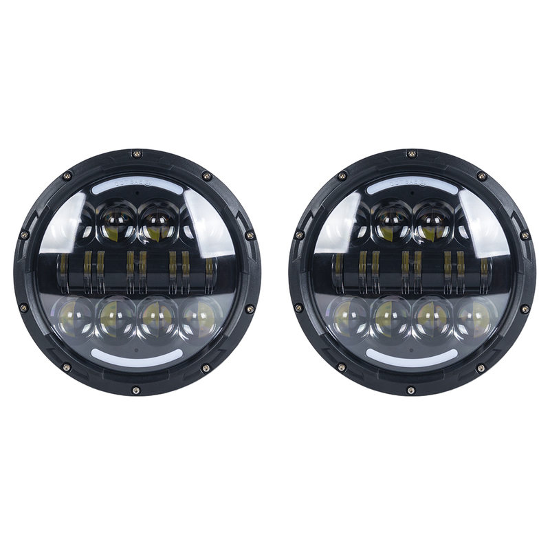 7 "Portale a LED per jeep wrangler drl luci di lavoro a fascia bassa