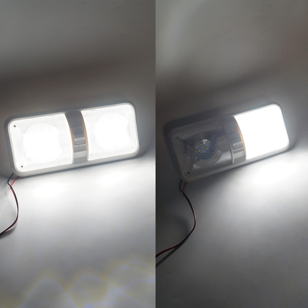 Luce RV a doppia cupola ad interno a LED 