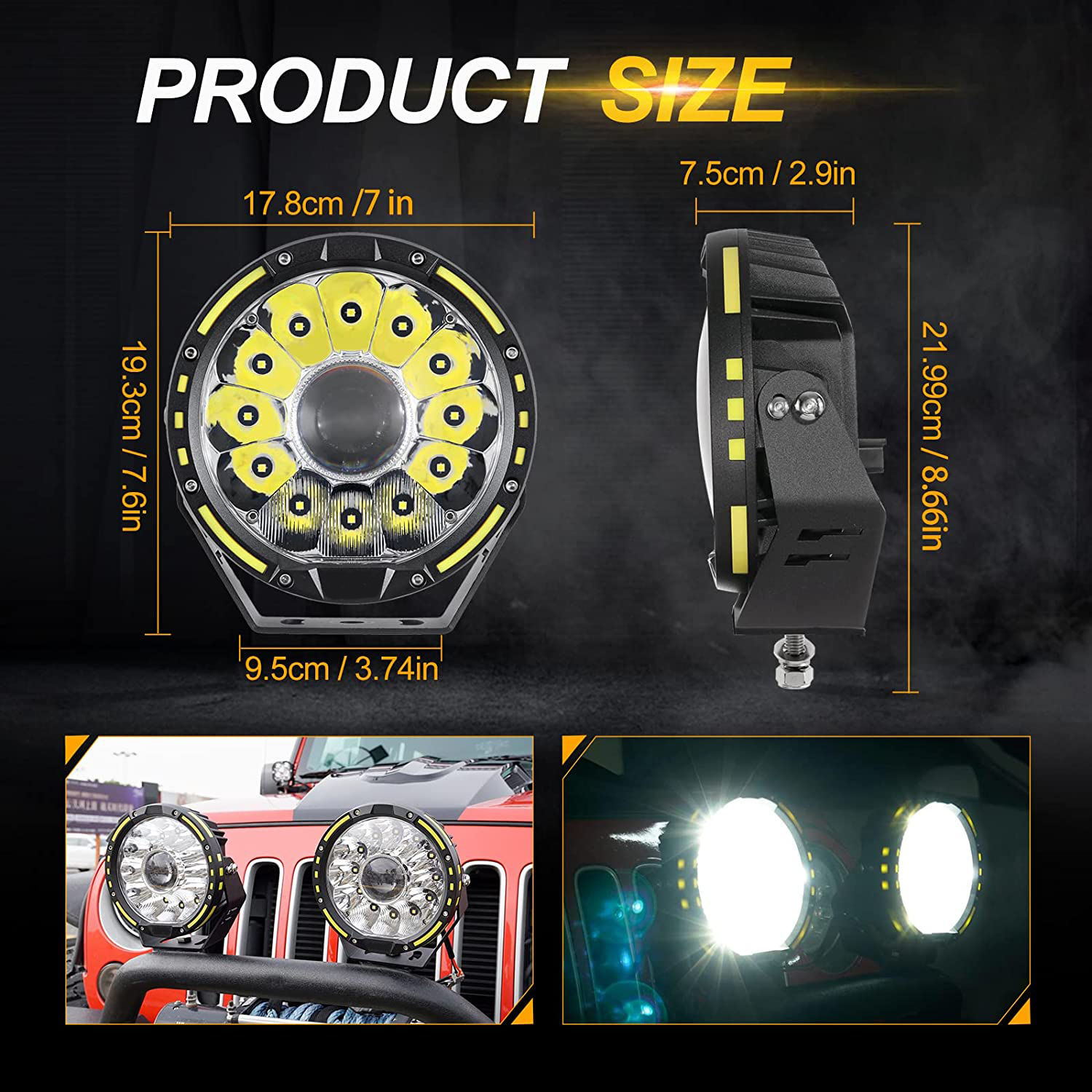 7 pollici a LED OFROAD guidando la luce di lavoro rotonda