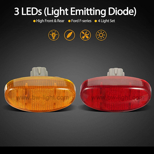 Luci di ingombro laterali a led ovali gialle 12V