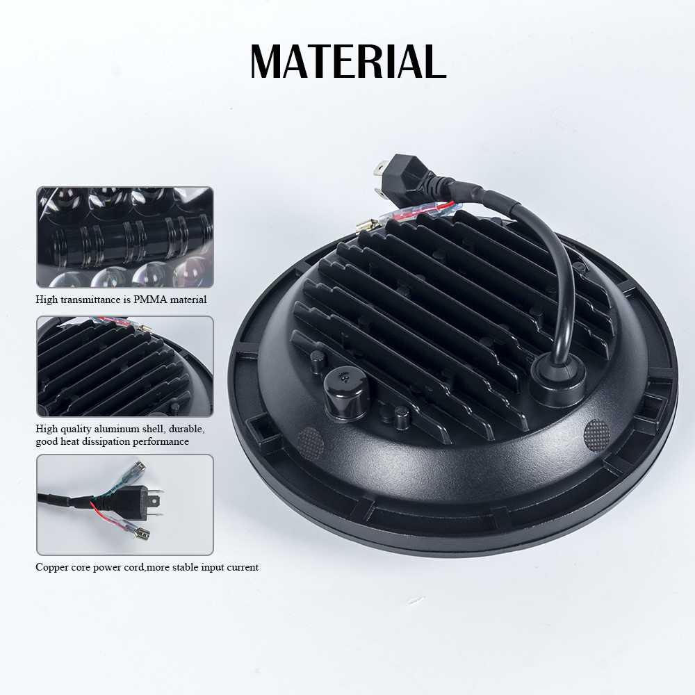 7 "Portale a LED per jeep wrangler drl luci di lavoro a fascia bassa