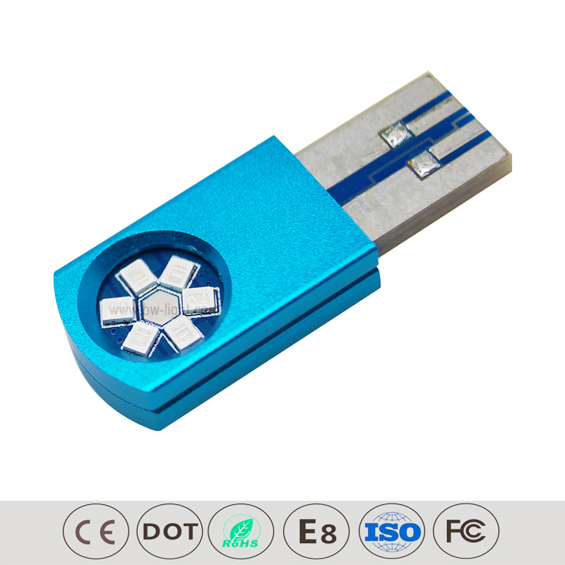 Lampadina blu per patente di licenza a cuneo a cuneo USB per auto 